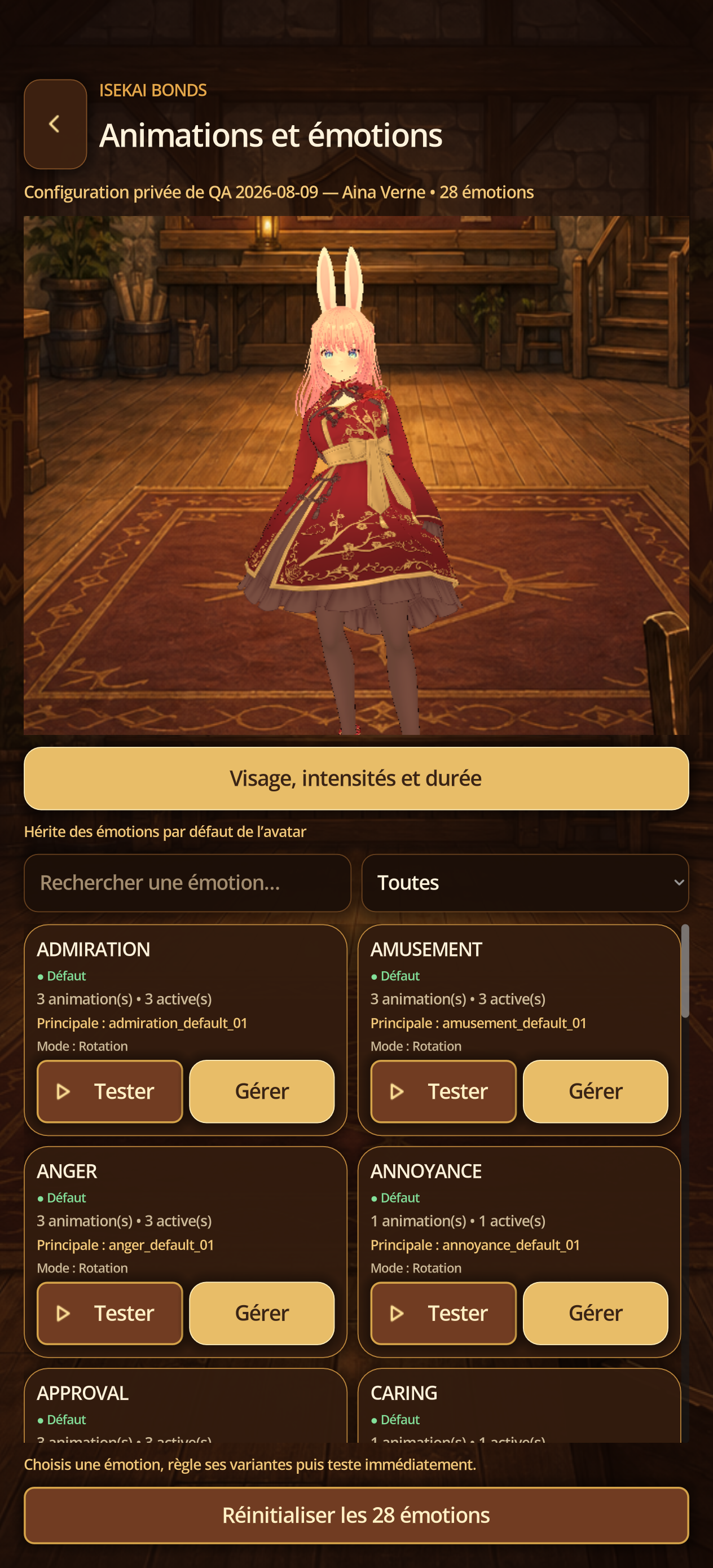Direct screen Images and emotions in emotion mode.