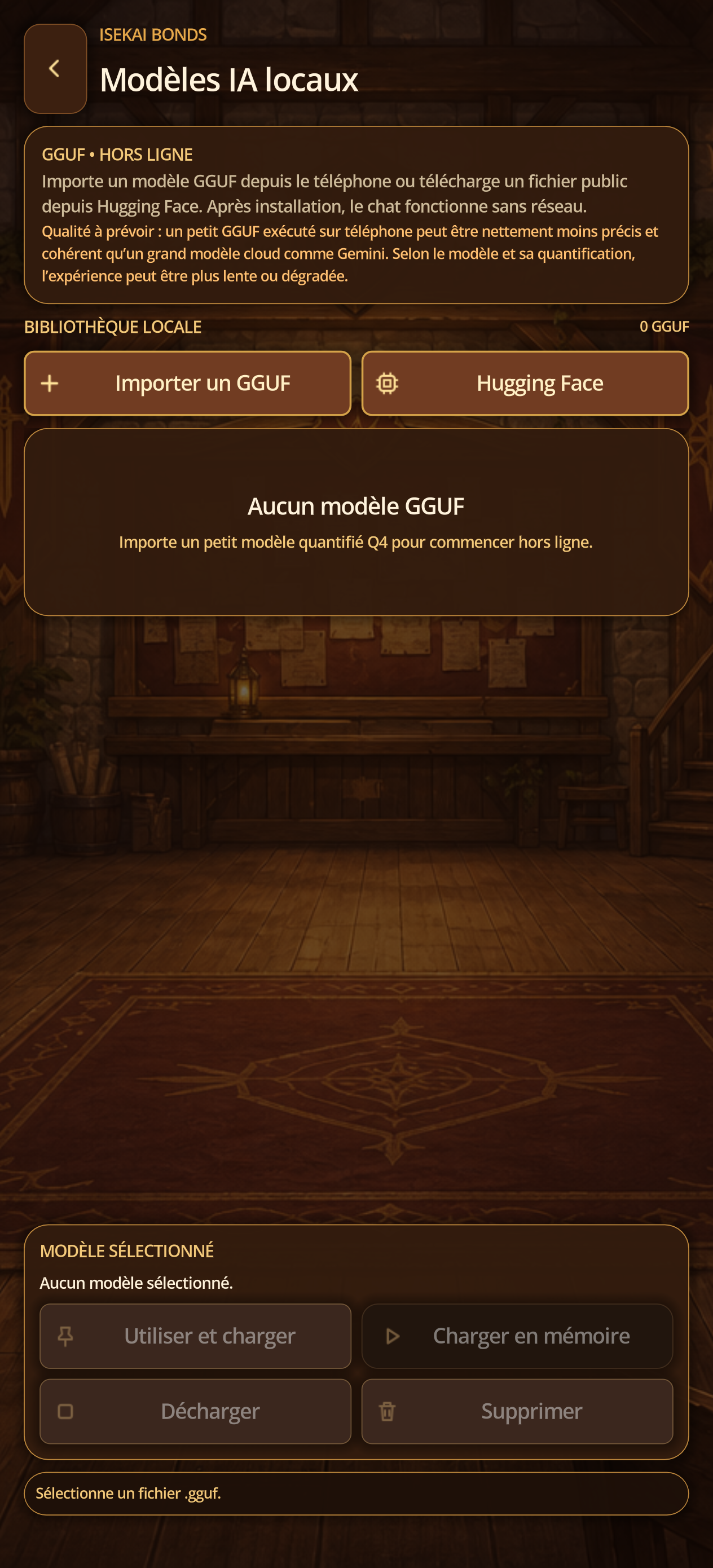 Direct French screen after refusal of a non-GGUF file by the actual validator.